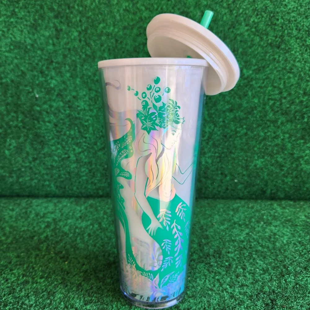 Starbucks Mermaid Tumbler Cup Holiday 2022 Pearl Iridescent